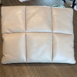 Faux leather puff laptop sleeve